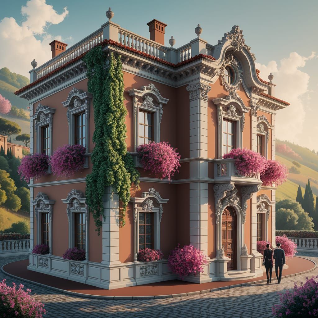 Surreal Italian Villa Blend of Art Deco and Baroque Styles