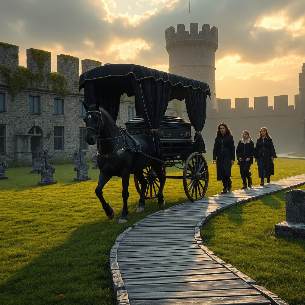 Castle Graveyard Bier Procession in Unreal Engine Style