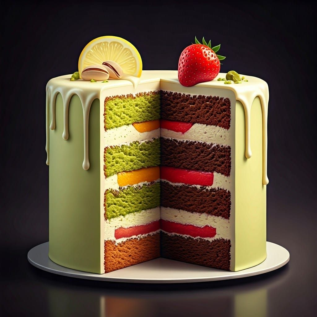 Four-Layer Cake in Style of Ash Thorp and Stalenhag