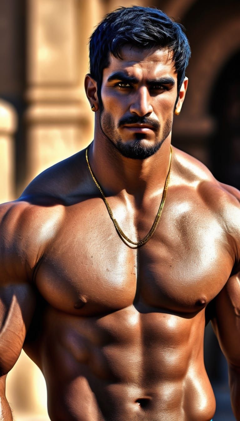 Persian Male Genie with Muscular Physique