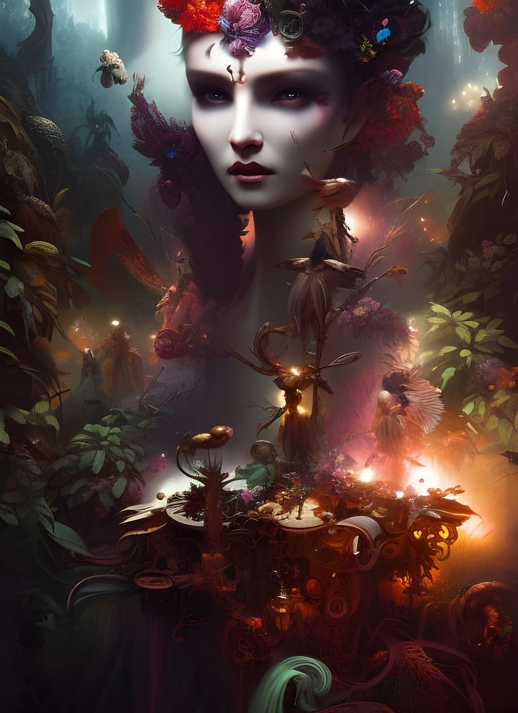 Fractured Celestial Brain: Digital Surrealist Masterpiece