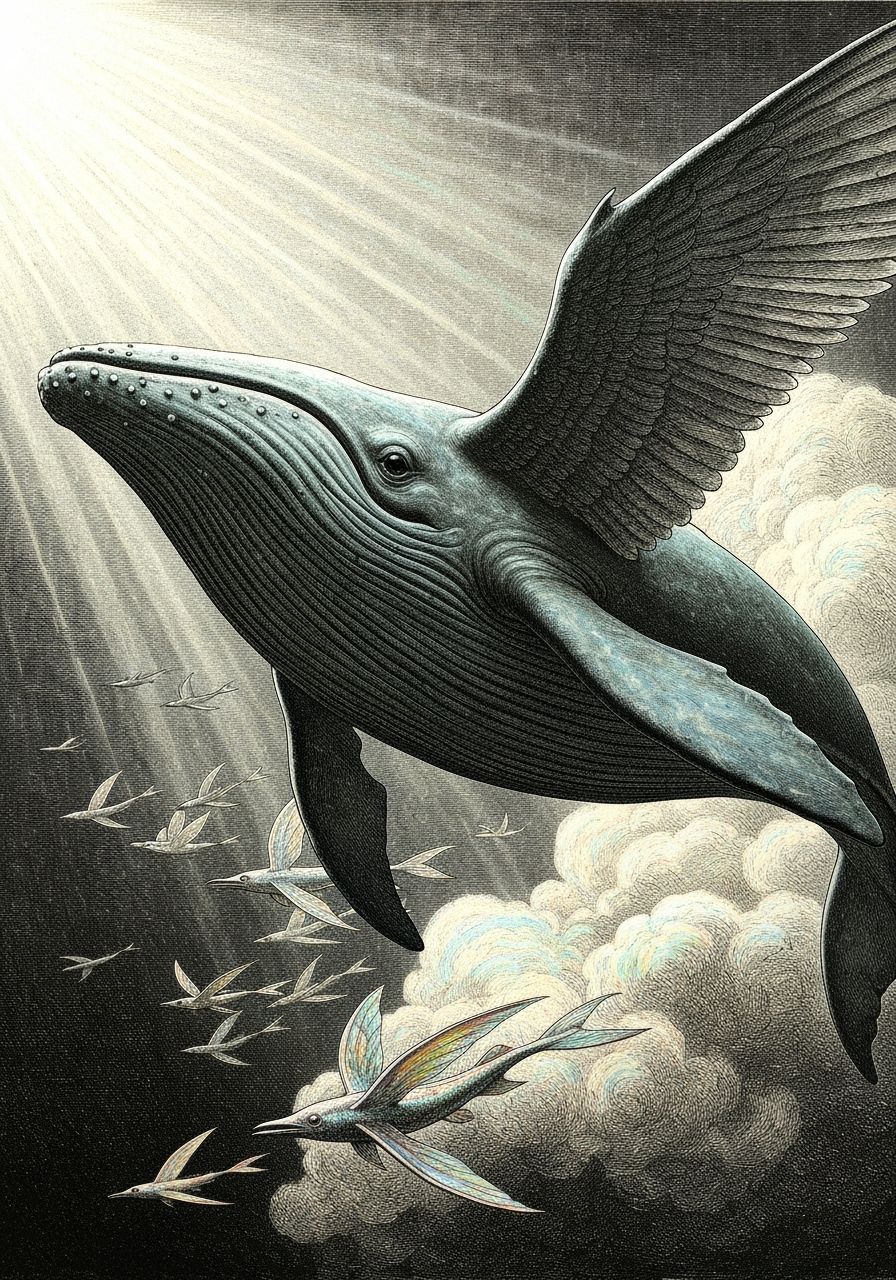 Majestic Sky Whale Soaring in Celestial Ocean