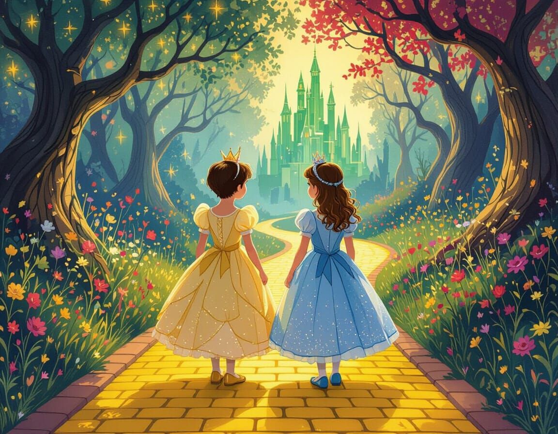 Princesses in Oz on Yellow Brick Road