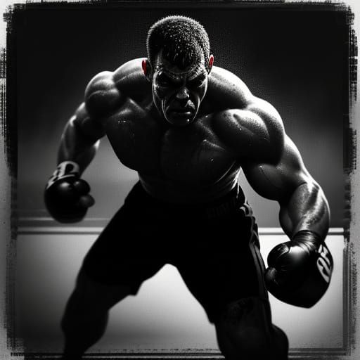 Film Noir Boxer in Dramatic Spotlight