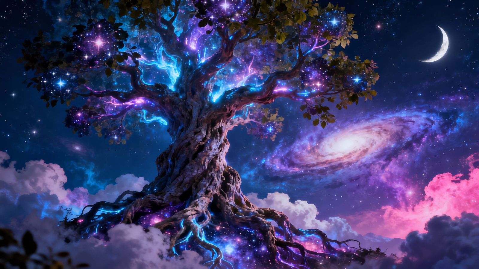 Cosmic Tree of Life in Hyperrealistic Style