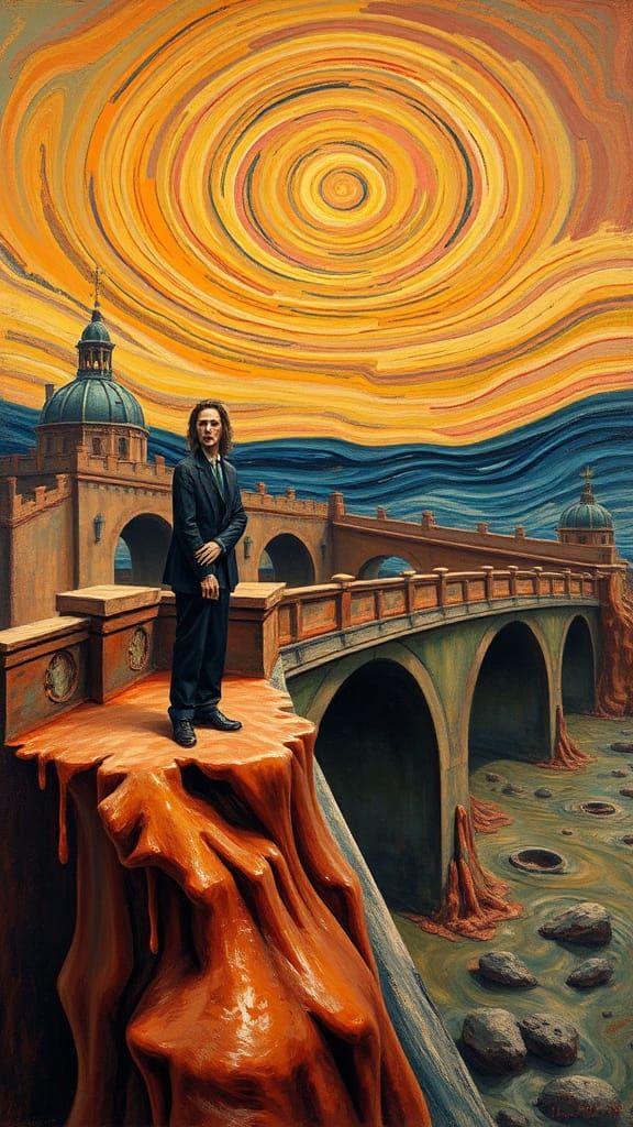 Surreal 'Scream' Figure in Melting Alien Landscape