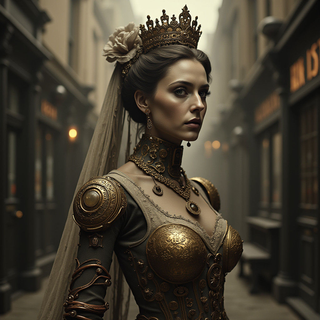 Victorian Queen Victoria as Clockwork Robot Photograph