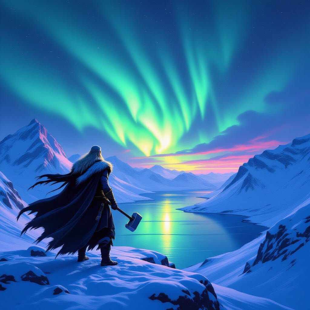 Odin and Thor in Epic Realism Painting