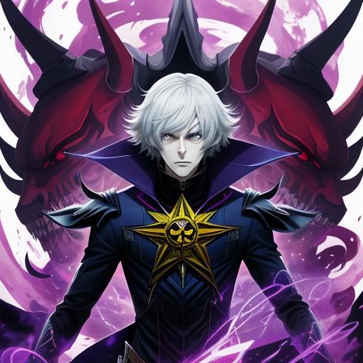 Anime Villain in Japanese Manga Style