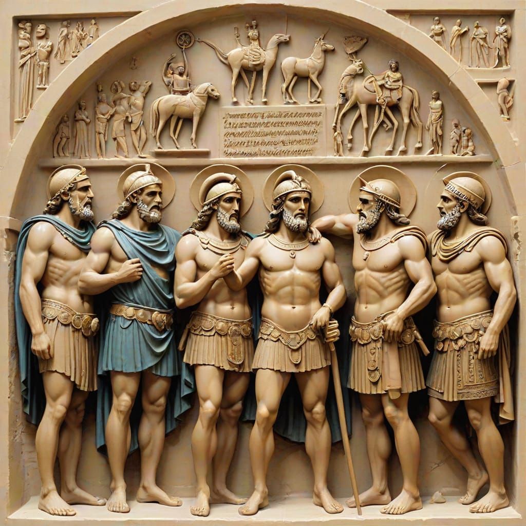 Sailing Vessels in Ancient Phoenician Harbor Scene