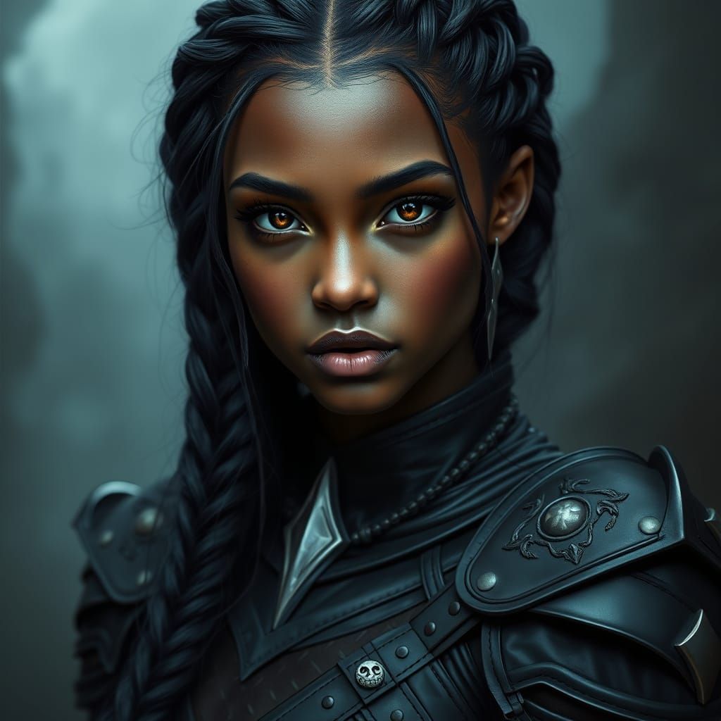 Demigod Portrait in Dark Matte Painting Style