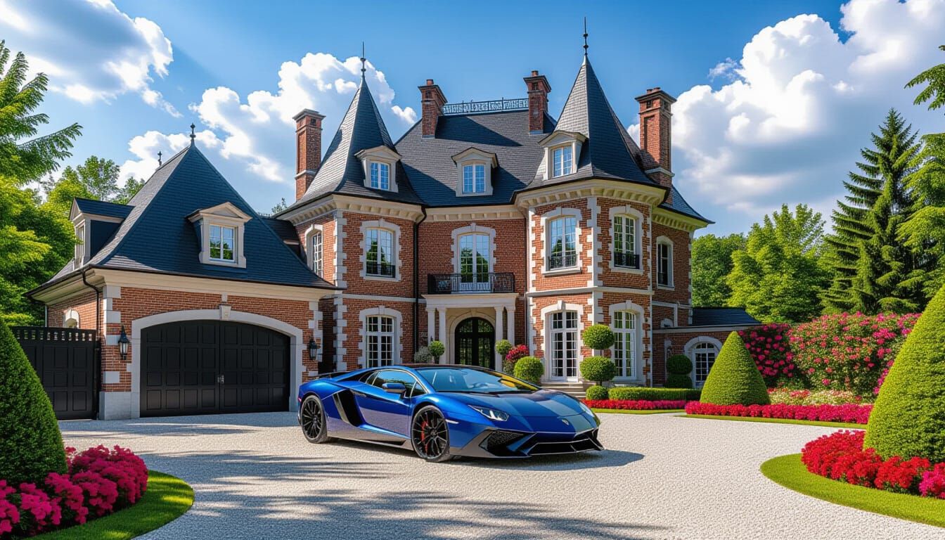 Grand Chateau with Lamborghini in Monet Style