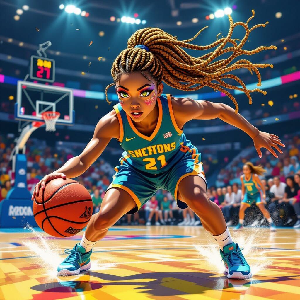 Hyperrealistic Basketball Player in Action