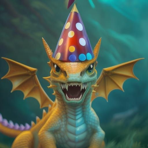 Adorable Chibi Dragon Celebrates Birthday in Hyperreal CGI
