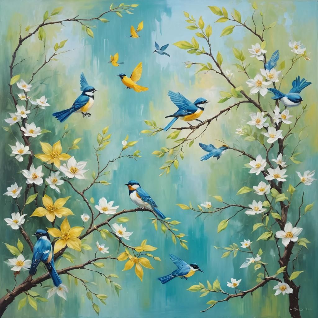 Abstract Oil Painting on Canvas