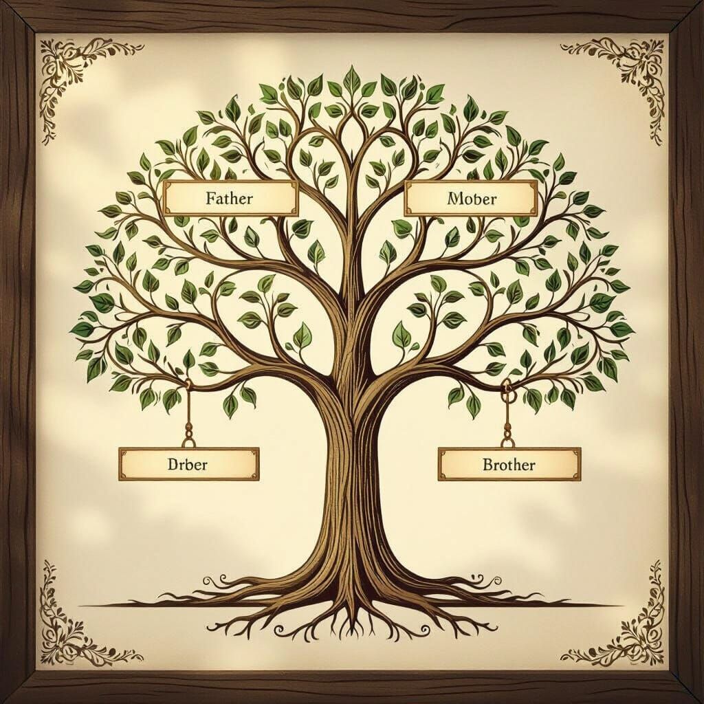 Elegant Family Tree Illustration for University Presentation