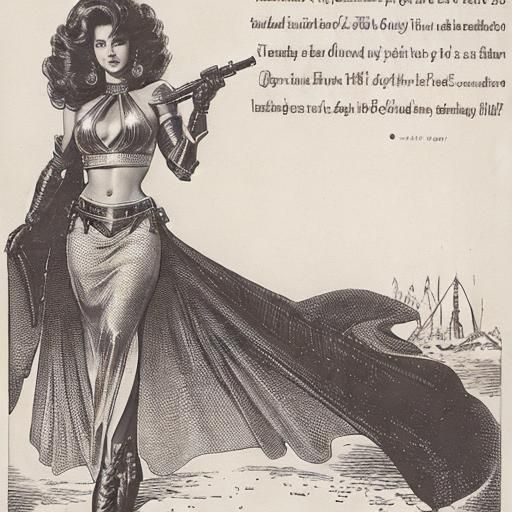 Retro Sci-Fi Fantasy Princess with Laser Gun