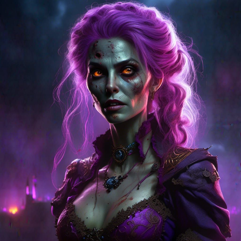 depicted as a zombie