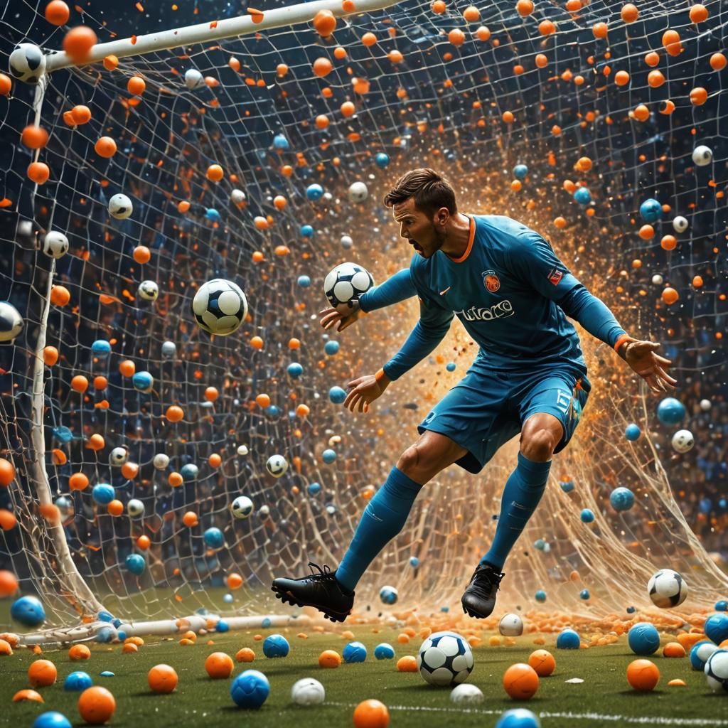 Soccer Balls Attack: Fantastical Sports Concept Art