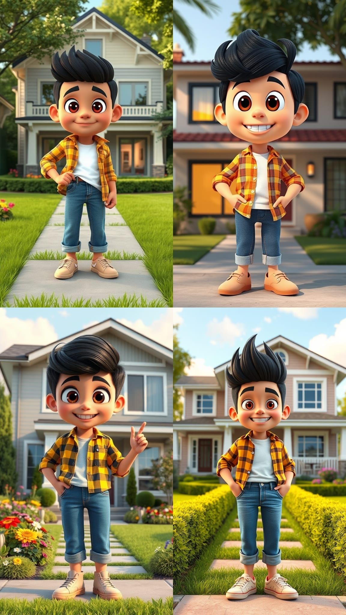 Friendly Cartoon Character Introduces Suburban Home in 3D An...