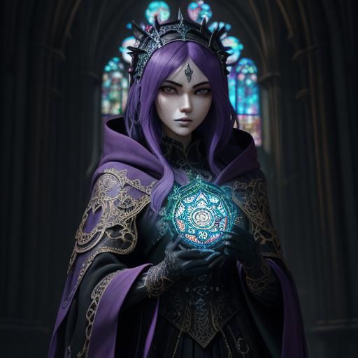 Vibrant Gothic Cathedral Concept Art in 3D Anime Style