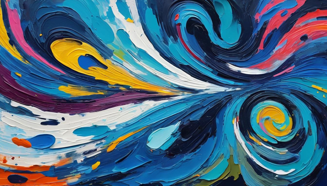 Fauvist Expressionist Abstract Painting with Swirling Colors
