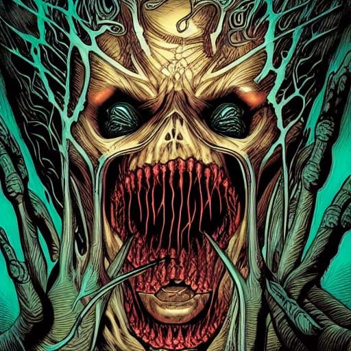 Horror Comic Art of a Sinister Slasher Villain