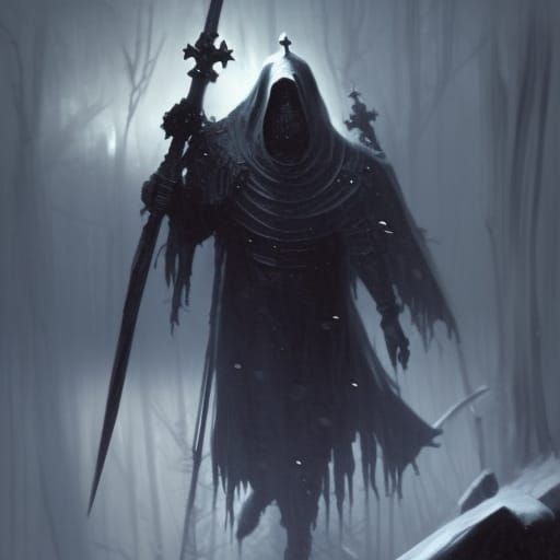 Demonic Knight in Dark Medieval Forest