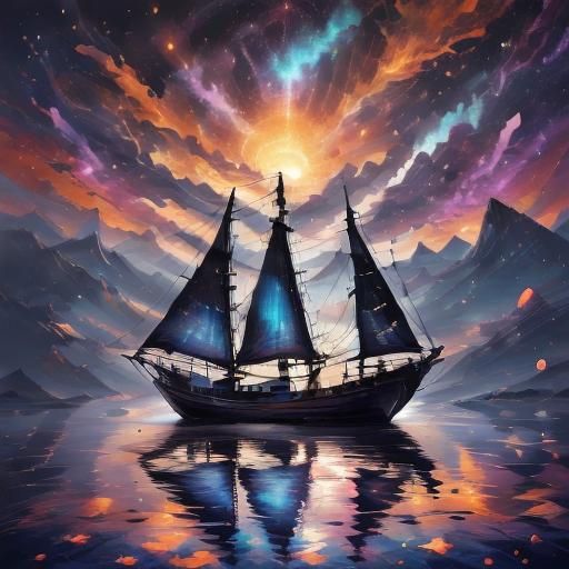 Vespertine Sunset with Silhouettes and Sunbeams