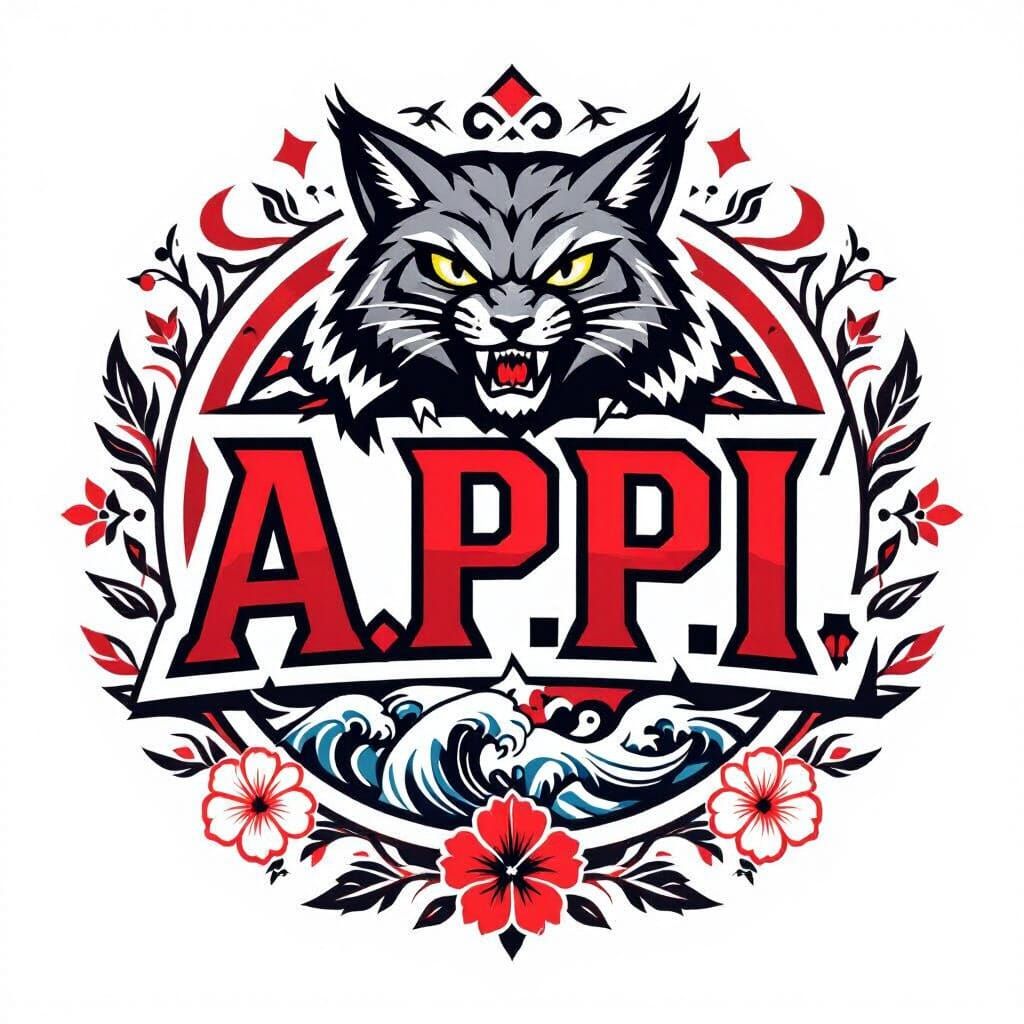 APPI Club Logo: Fierce Wildcat with Cultural Patterns
