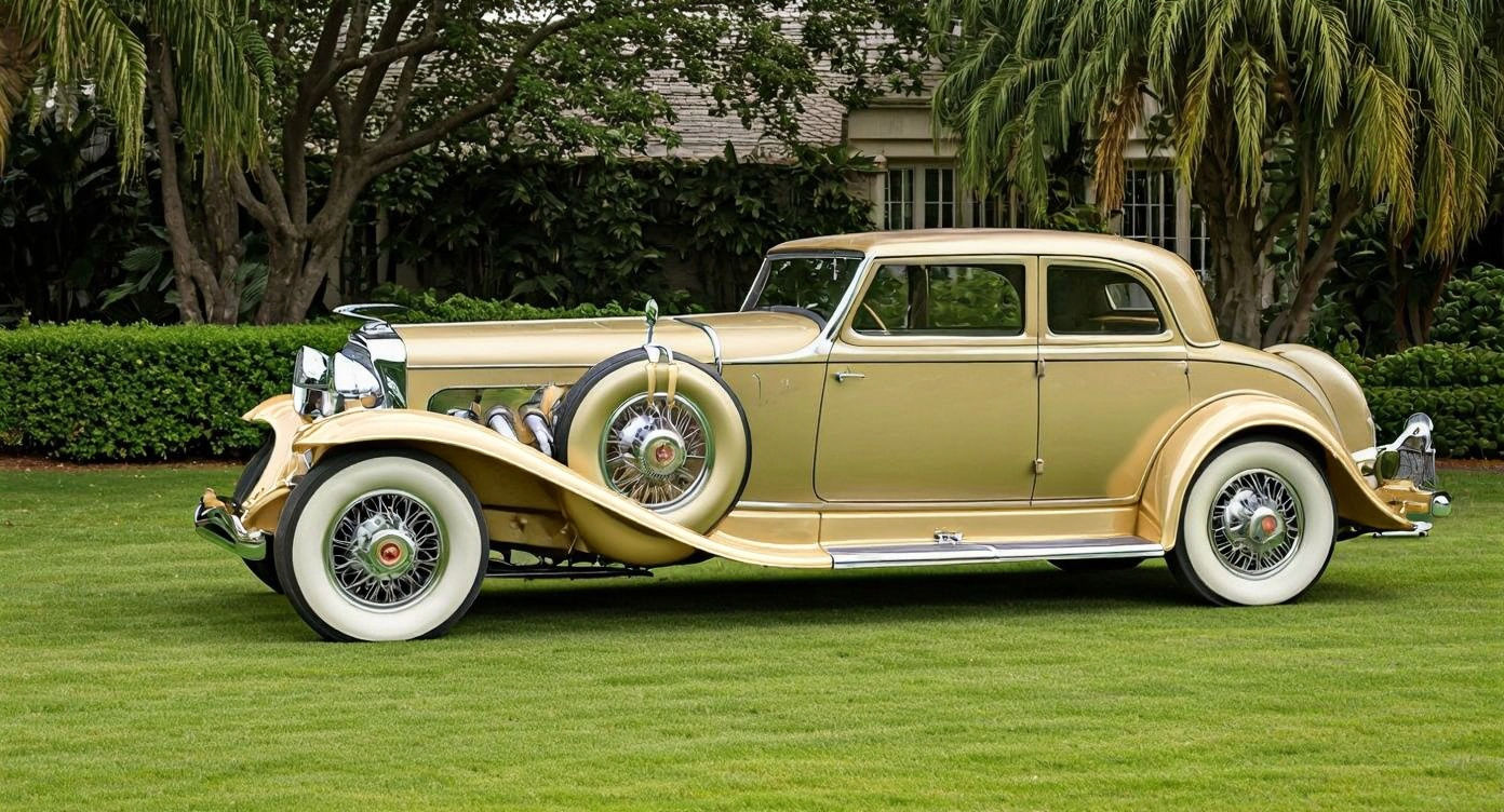 Luxury Duesenberg Sedan Near Pink Lake in Australia