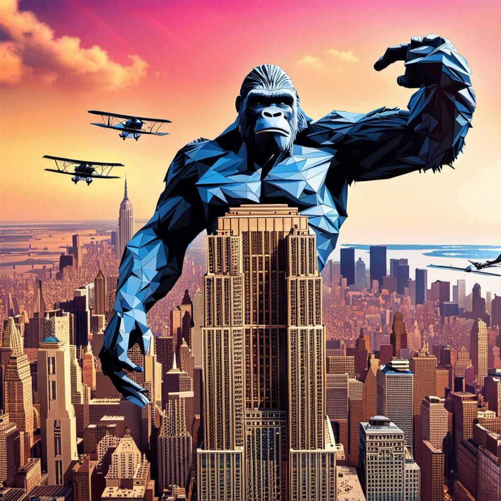 King Kong Papercraft on Empire State Building