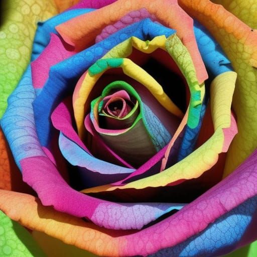 Colorful Rainbow Rose Hybrid Bloom