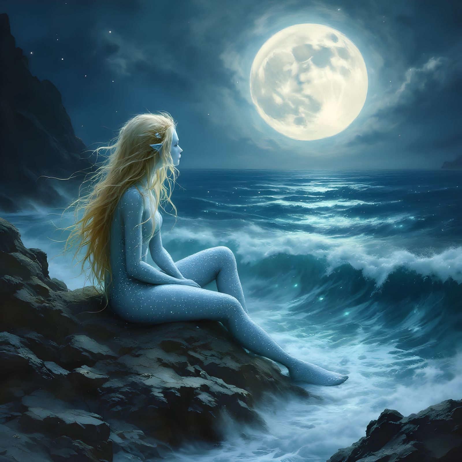 Surreal Mermaid in Mythical Realm
