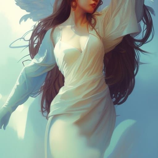 Angelic Portrait in Hyperdetailed Style