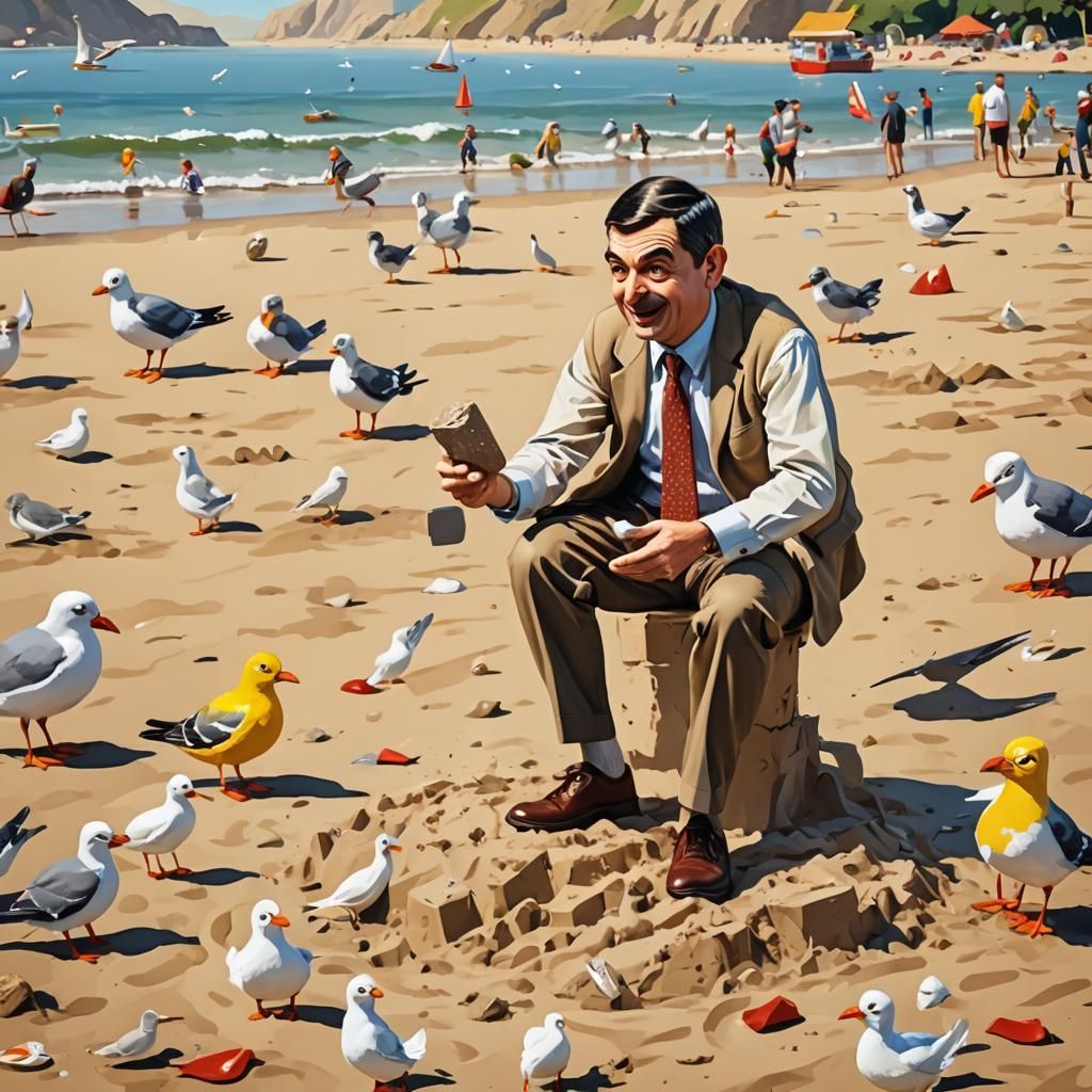 Mr. Bean's Mischievous Beach Adventure