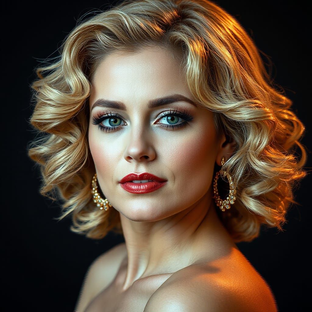 Glamour Portrait in Glitch Photography Style