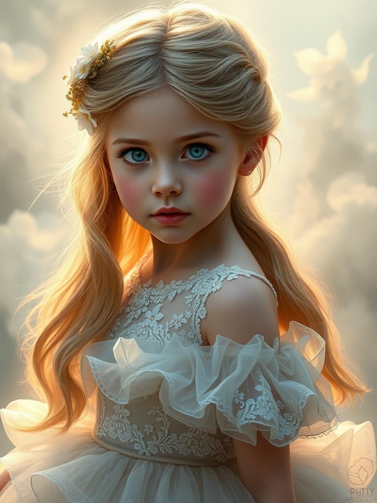 Ethereal Girl in Ballgown: A Digital Painting