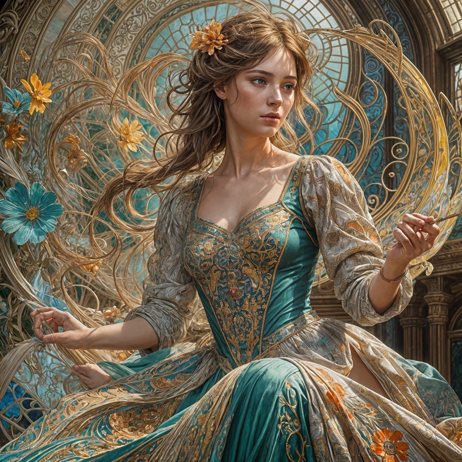 Painter as Woman: Hyperdetailed Digital Art