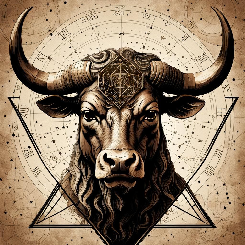 Taurus Constellation in Cyberpunk Style, Dürer-Inspired