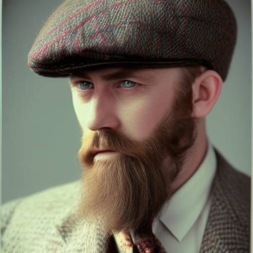 Handsome Scottish Man with Tweed Cap, 1920s Style