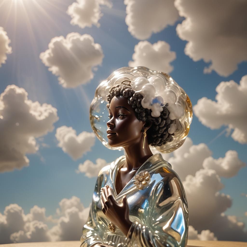 Romantic Figure in Glass Figurine, Soft Focus