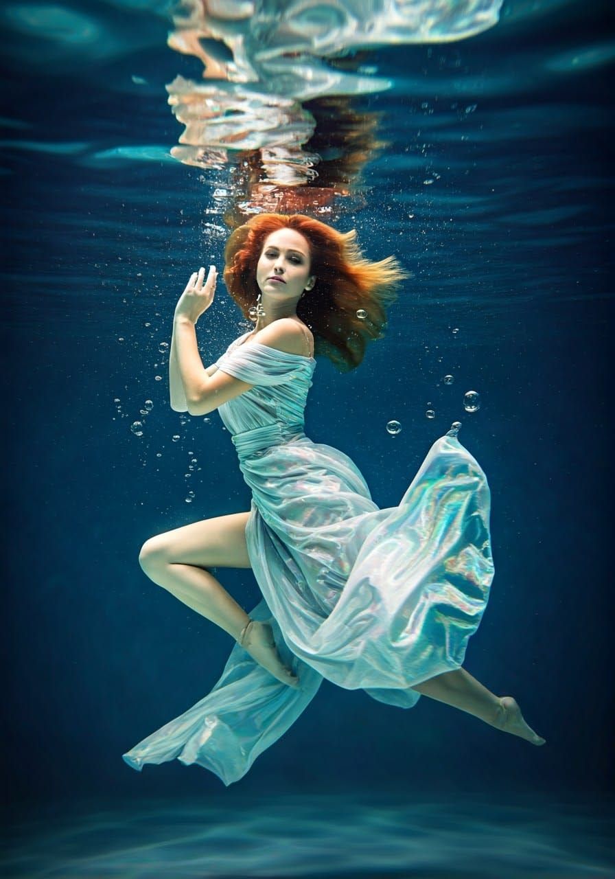 A Dancer in Ethereal Underwater Splendor