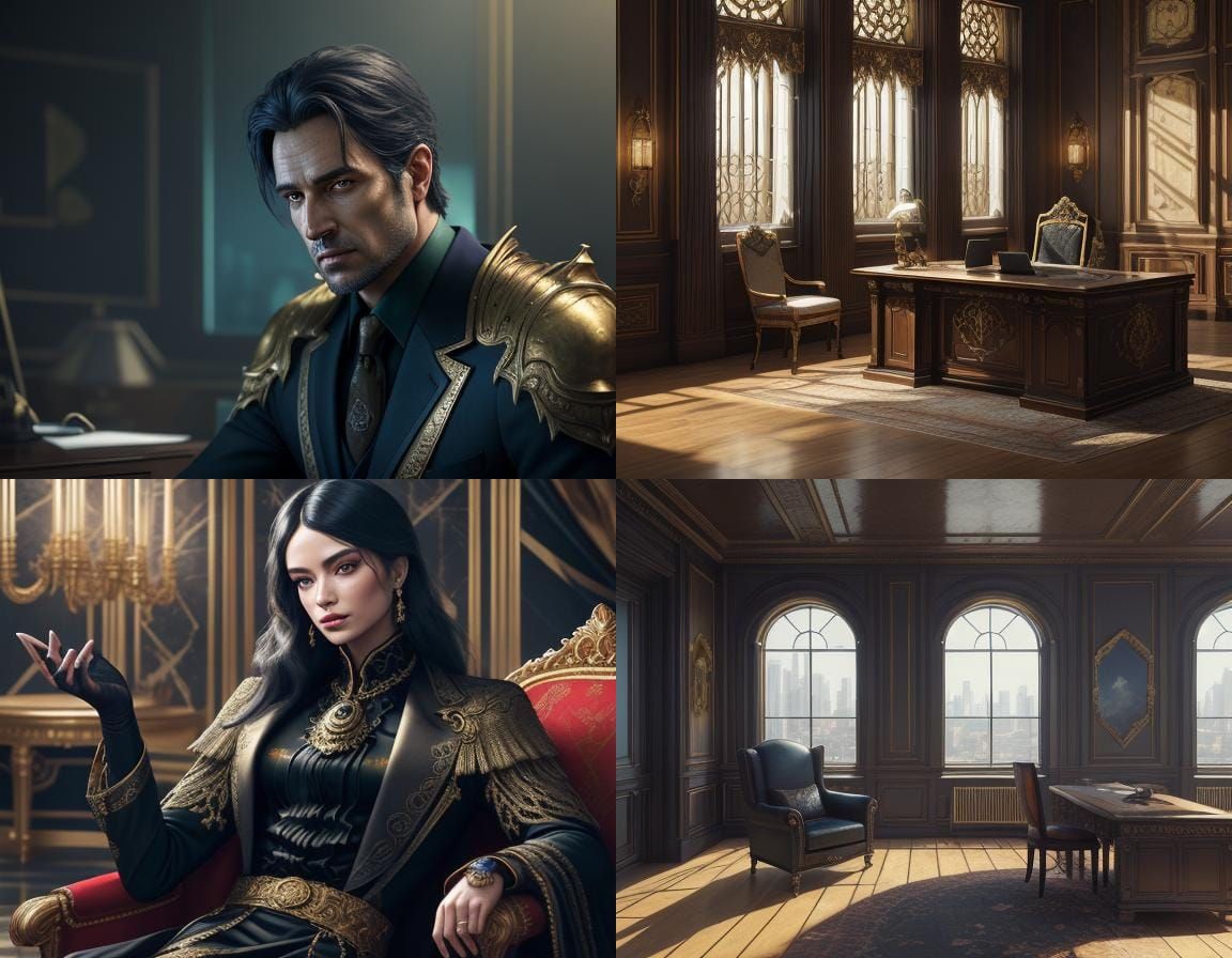 Young Man in Suit in Luxurious Office