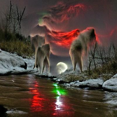 Ghostly Apparition Under Northern Lights