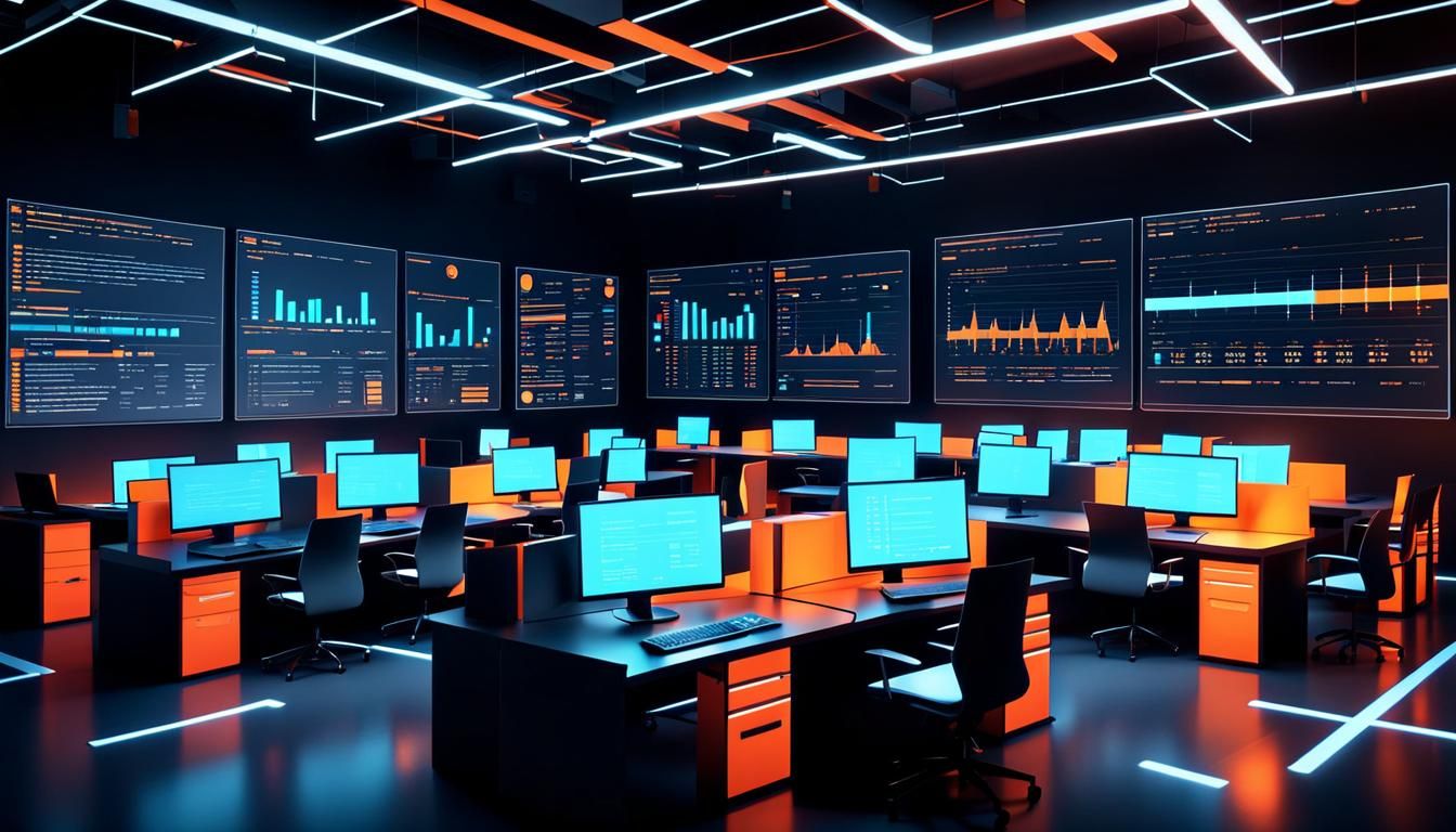 Surreal Pixeled Lab Illuminated by Code and Learning