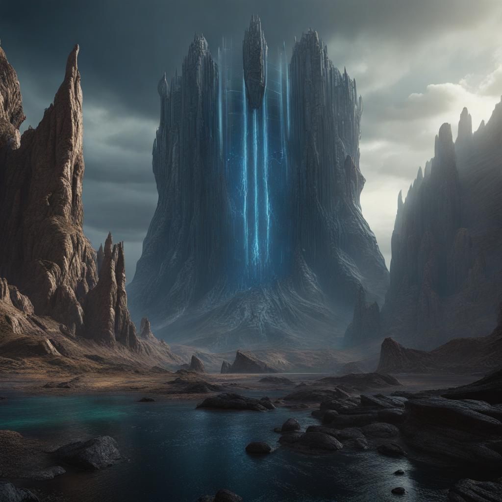 Detailed Matte Painting of Prometheus in Deep Color