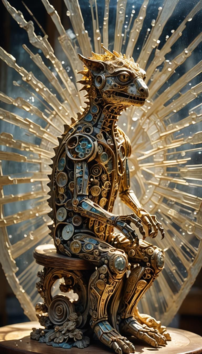 beautiful double exposure  vintage  sunbeams,  sci-fi sculpt...