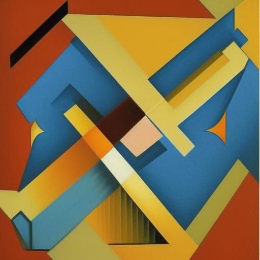 Abstract Cubist Composition in Euclidean Style