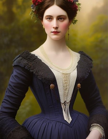 Victorian Beauty Portrait with Bokeh Lighting